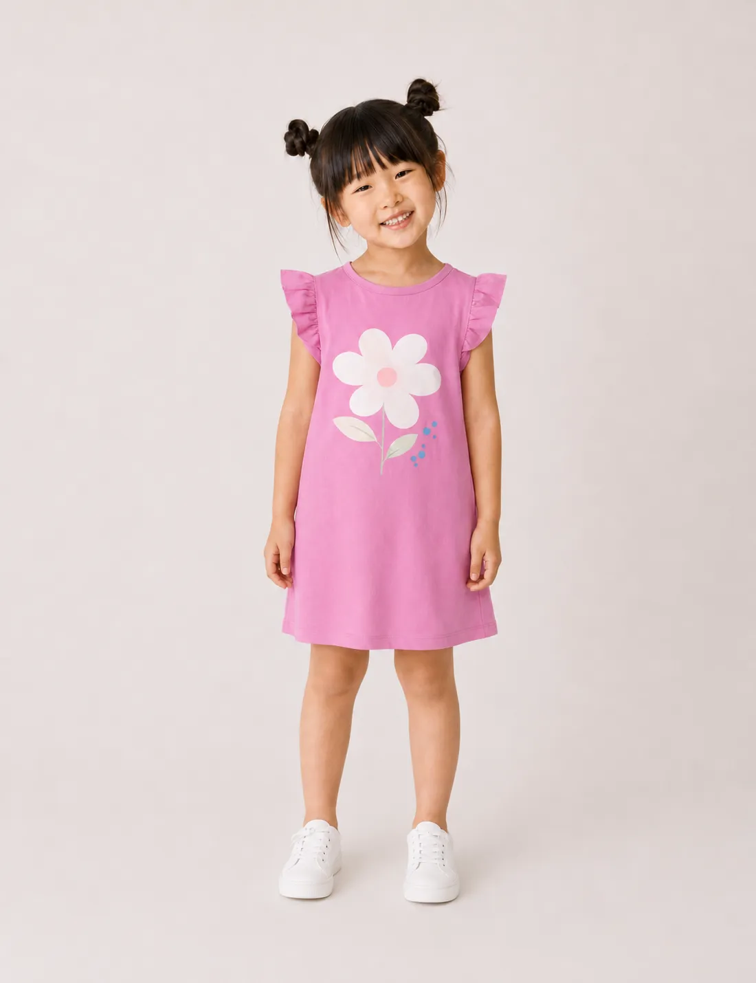 Vestido Volante Flor Malva