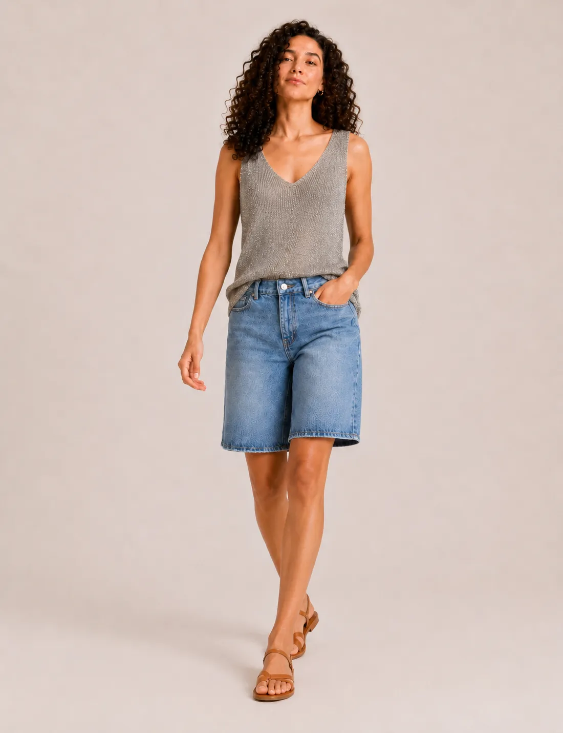 Top Lurex Kaki