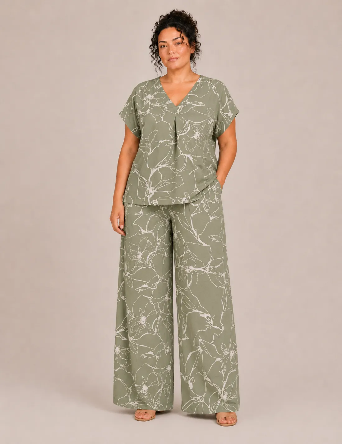 Alternative view of Blusa Pico Estampada Verde