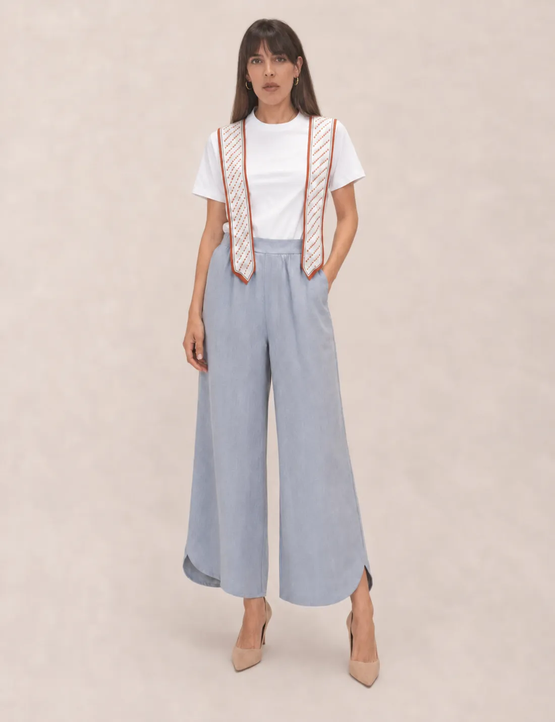 Pantalón Fluido Apertura Azul
