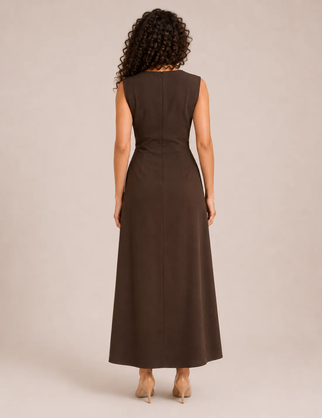 Alternative view of Vestido Maxi Broche Chocolate