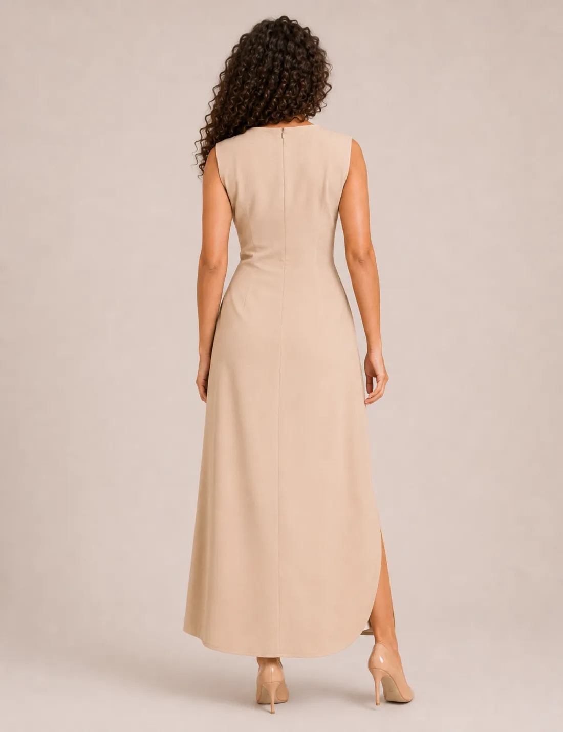 Alternative view of Vestido Maxi Broche Beige
