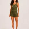 Short Crochet Detalle Kaki