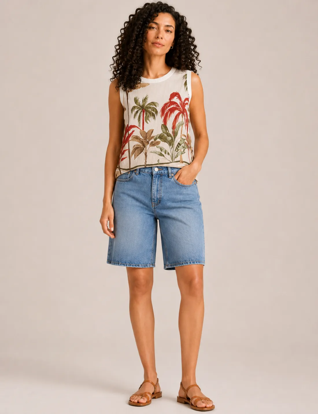 Blusa Estampada Palmeras