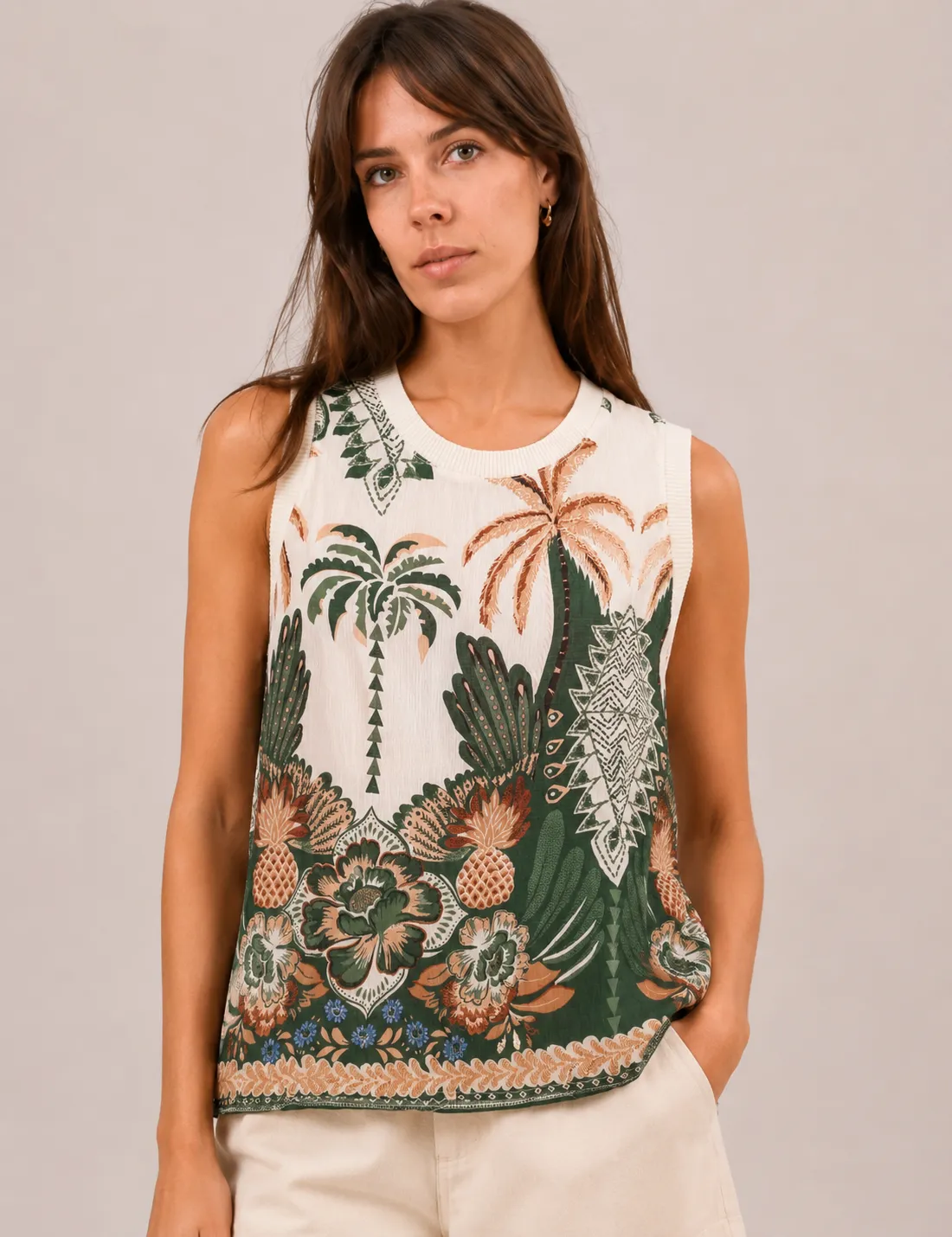 Blusa Estampada Tropical