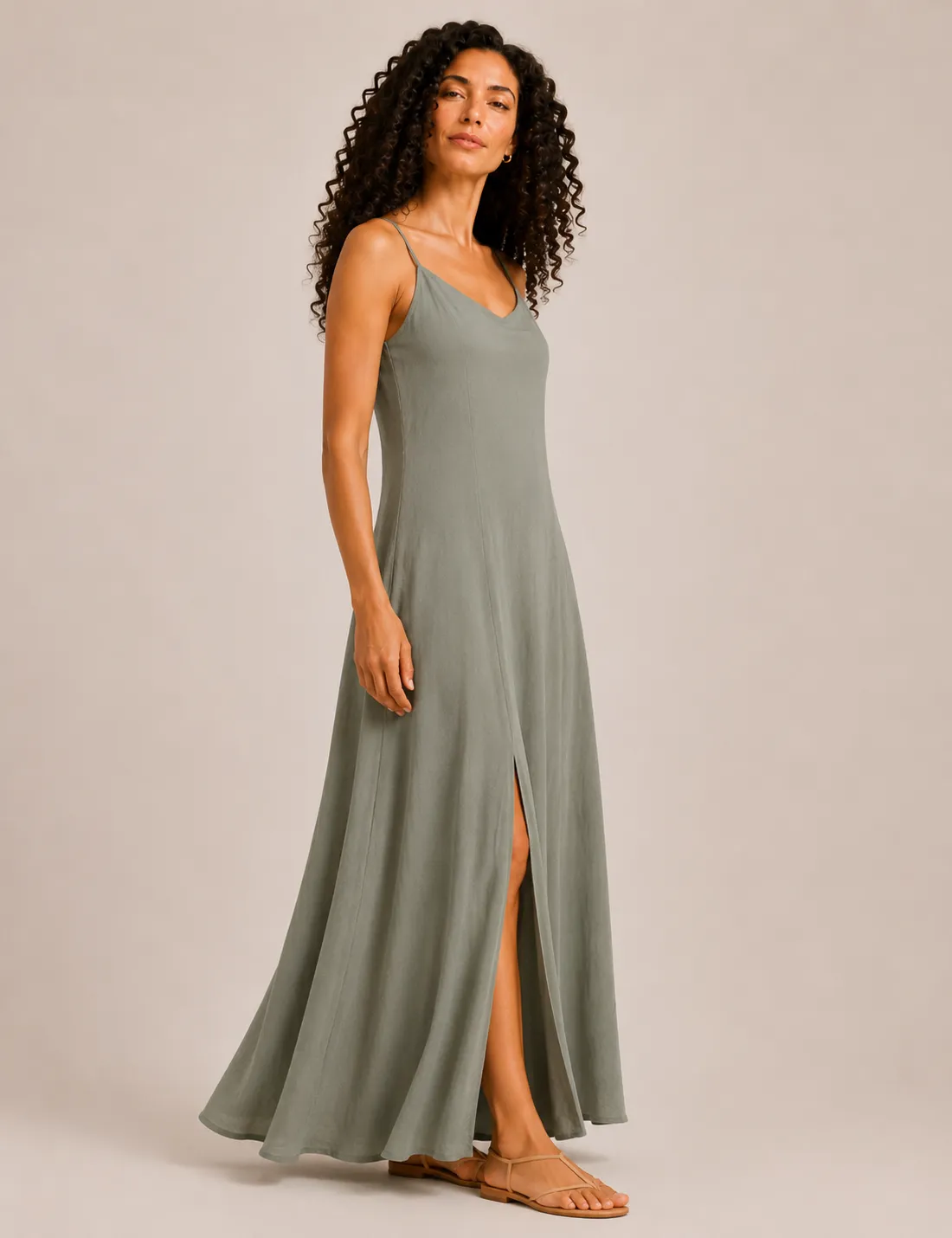 Vestido Maxi Raja Kaki