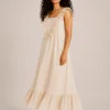 Vestido Volante Evasé Crema