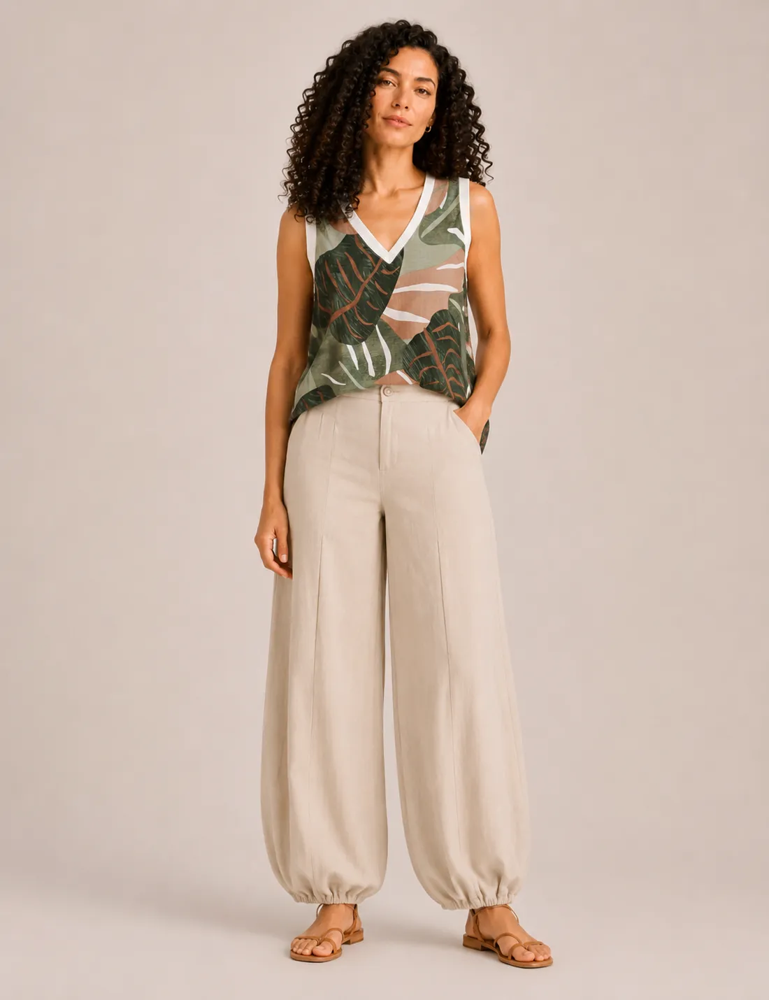 Blusa Estampada Hojas Monstera