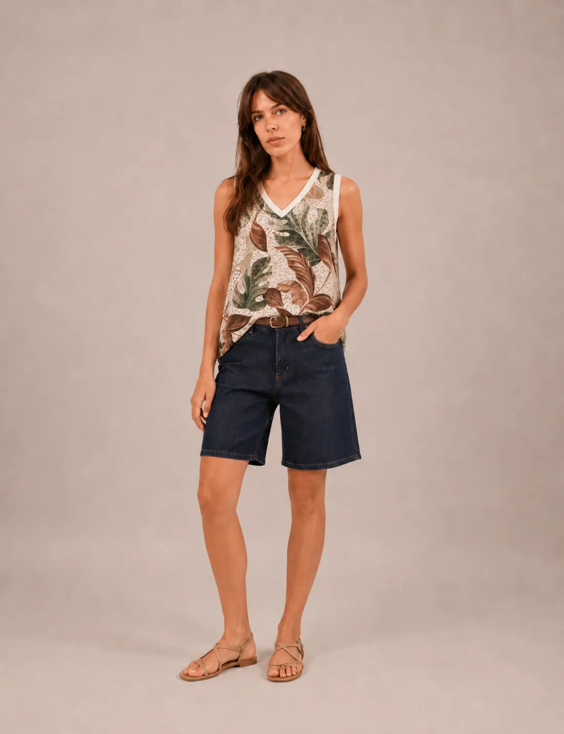 Blusa Estampada Print Hojas