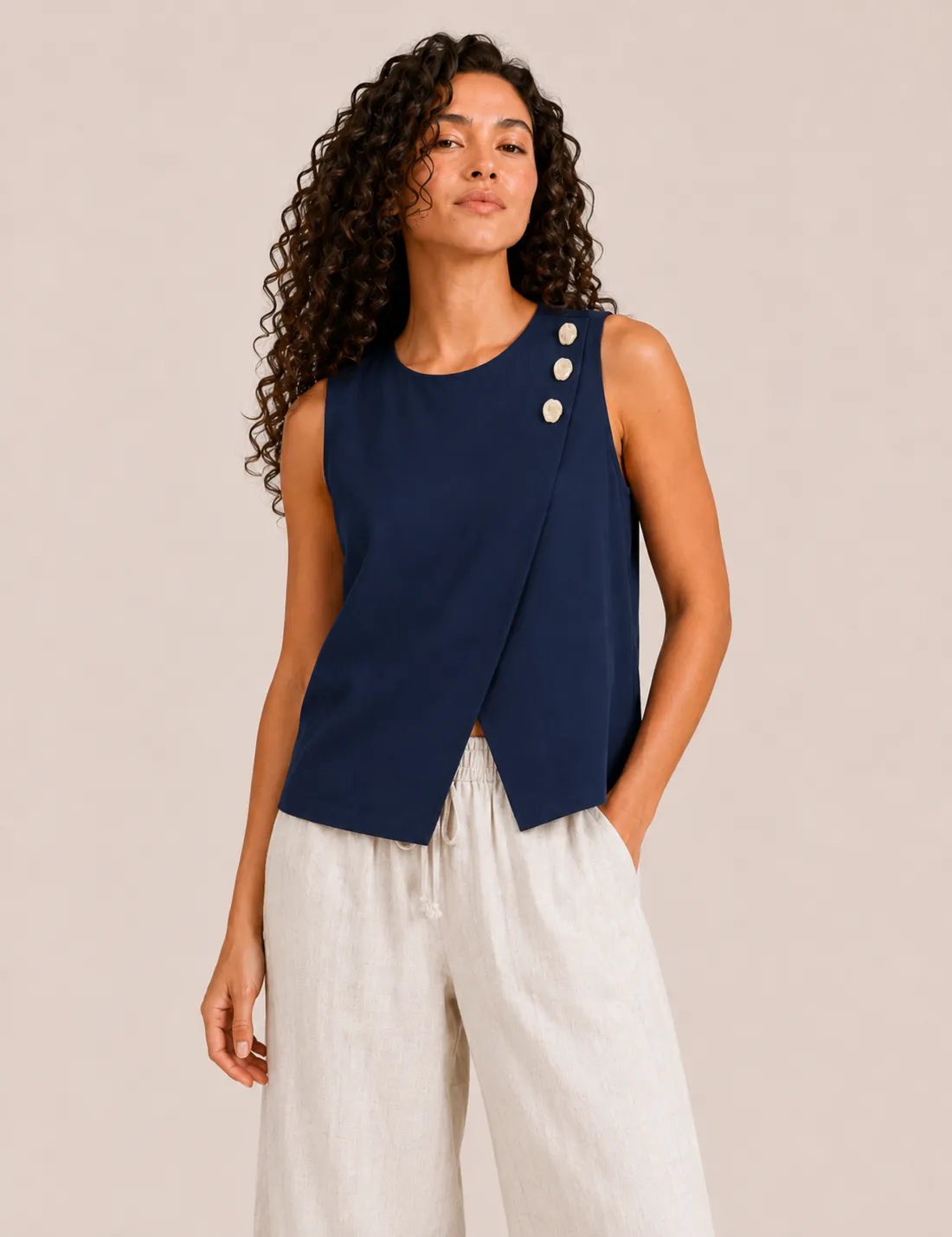 Blusa Cruzada Marino