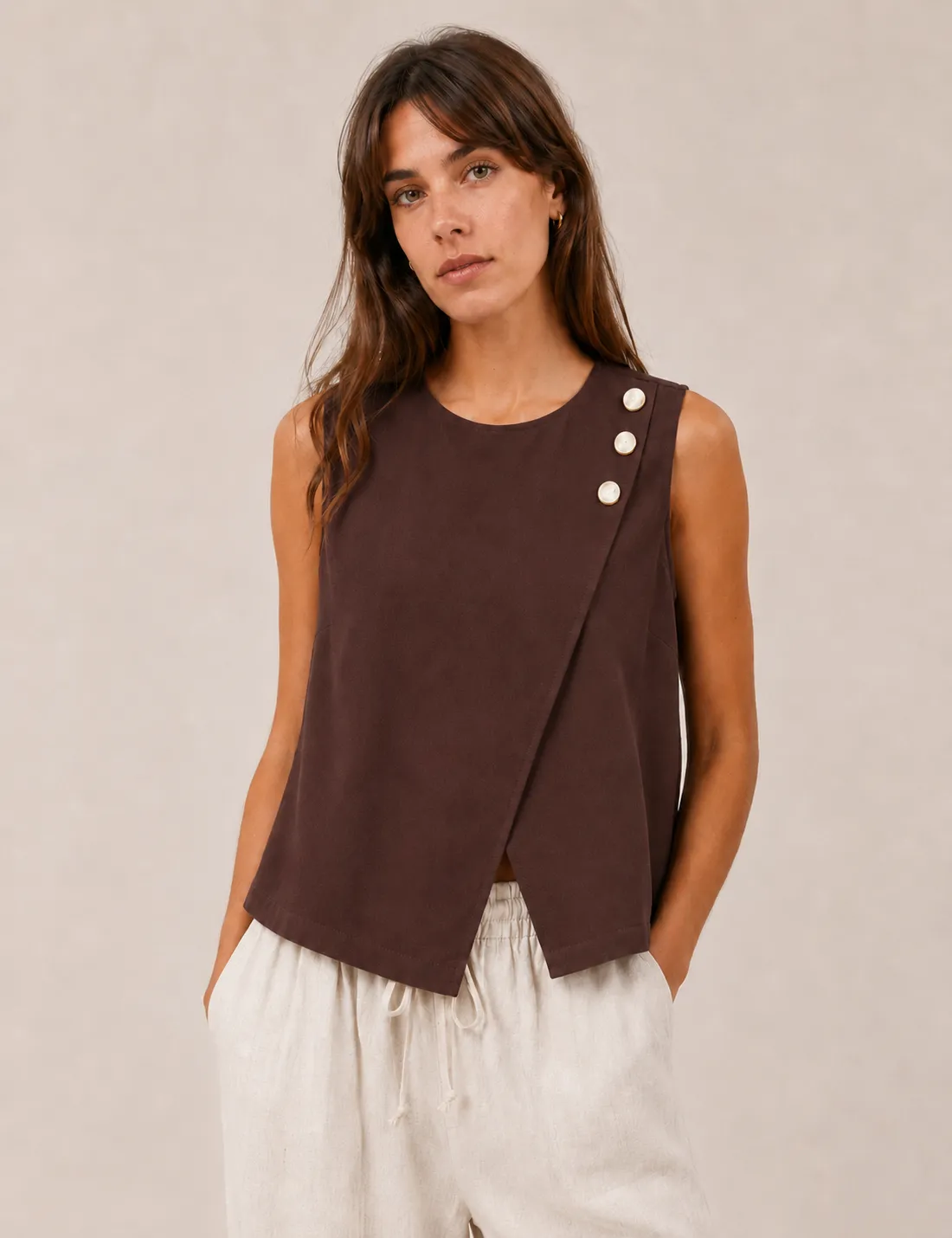 Blusa Cruzada Marrón