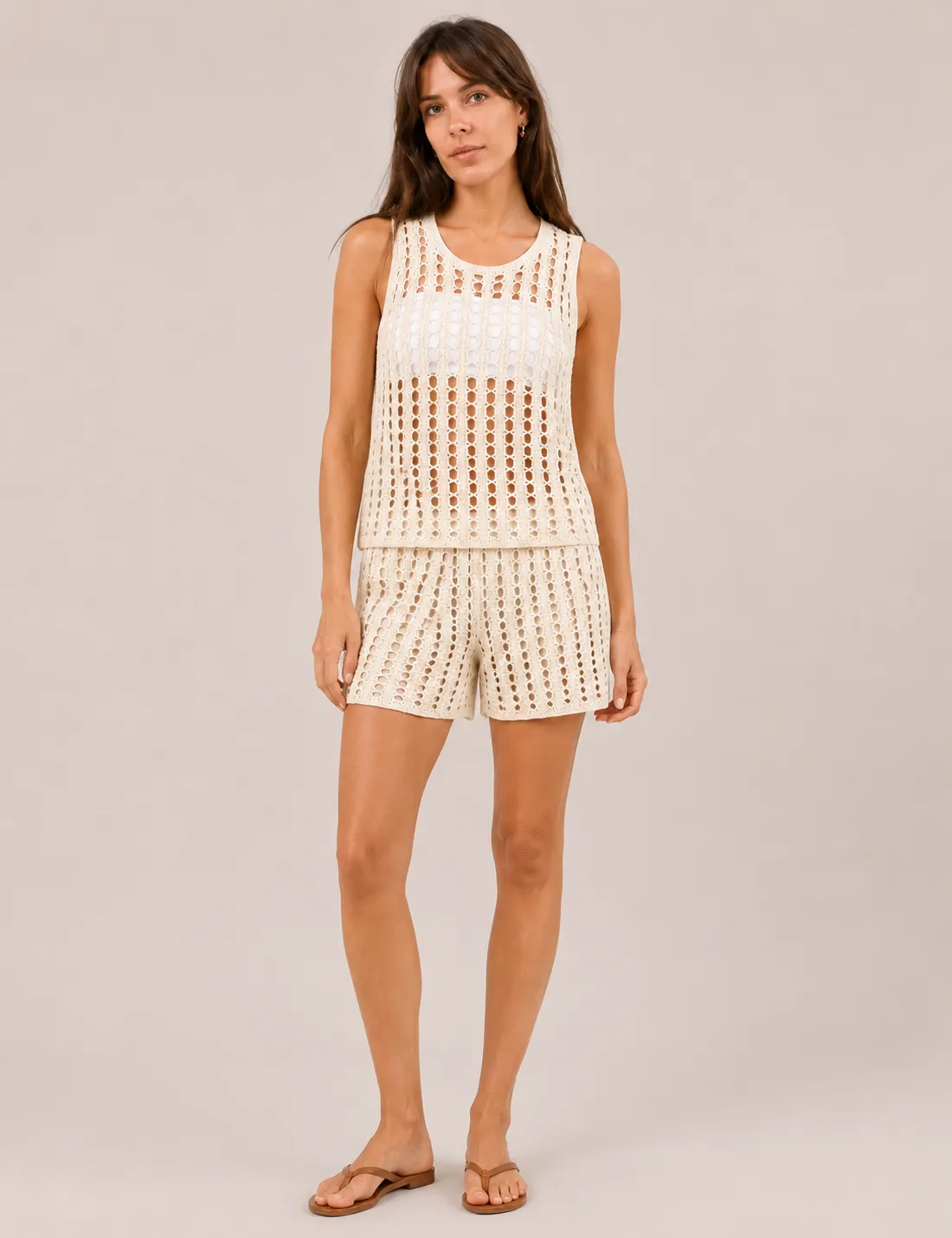 Top Crochet Crema