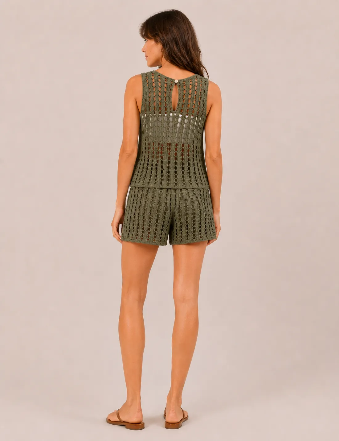 Alternative view of Top Crochet Kaki