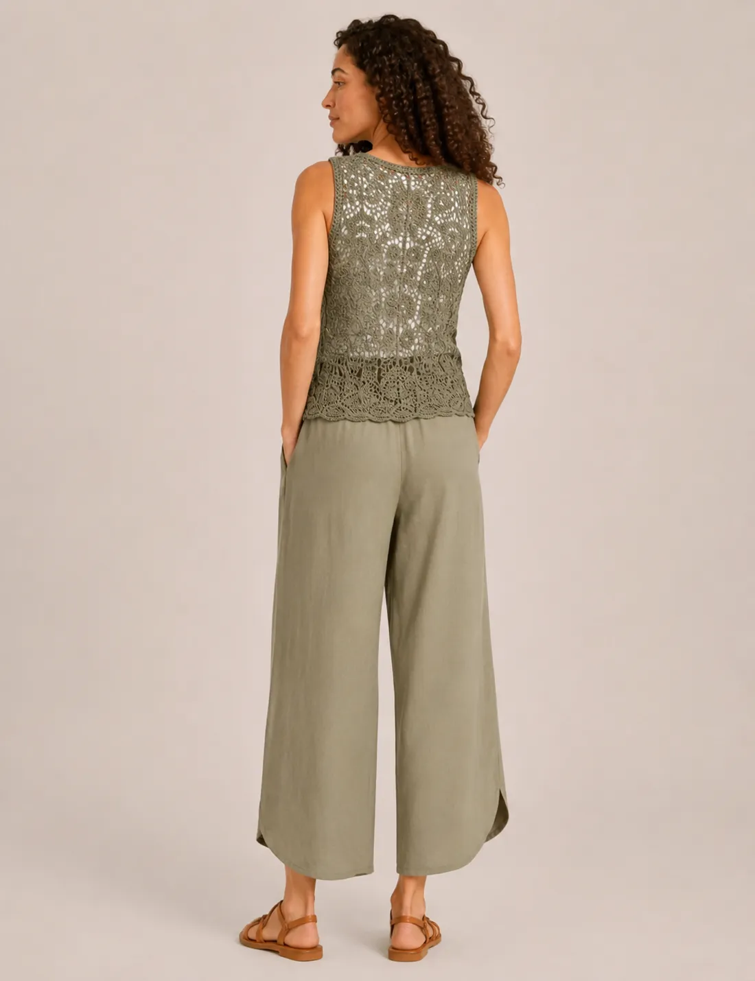 Alternative view of Chaleco Crochet Kaki
