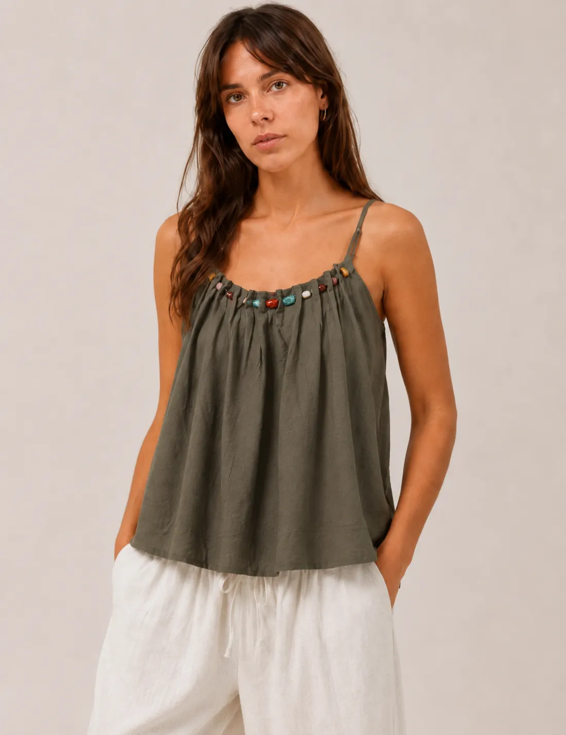 Blusa Piedras Kaki