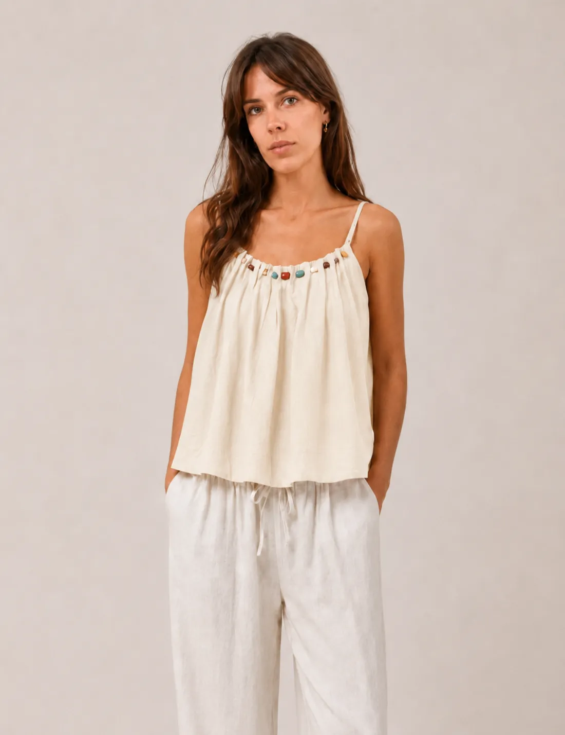 Blusa Piedras Crema