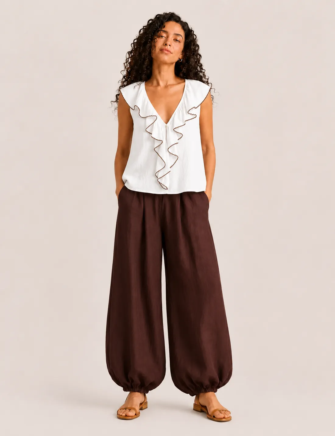 Blusa Volante Botón