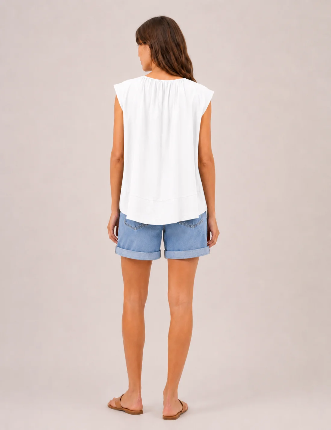 Alternative view of Blusa Pliegue Cuello Blanca