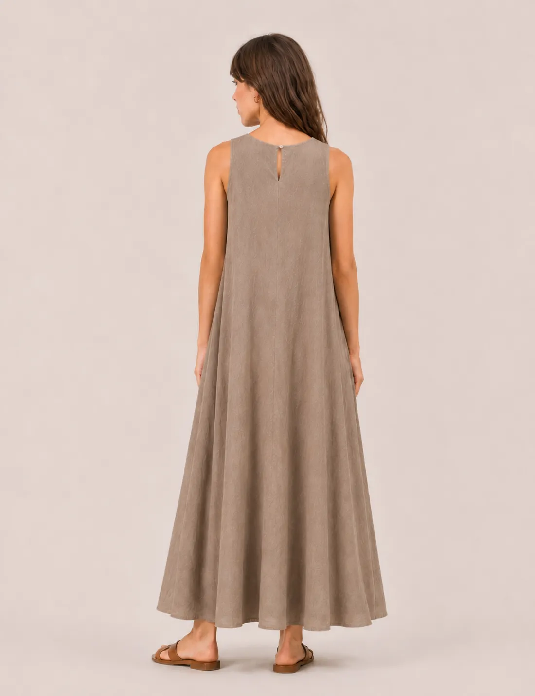 Alternative view of Vestido Maxi Bolsillos Tostado