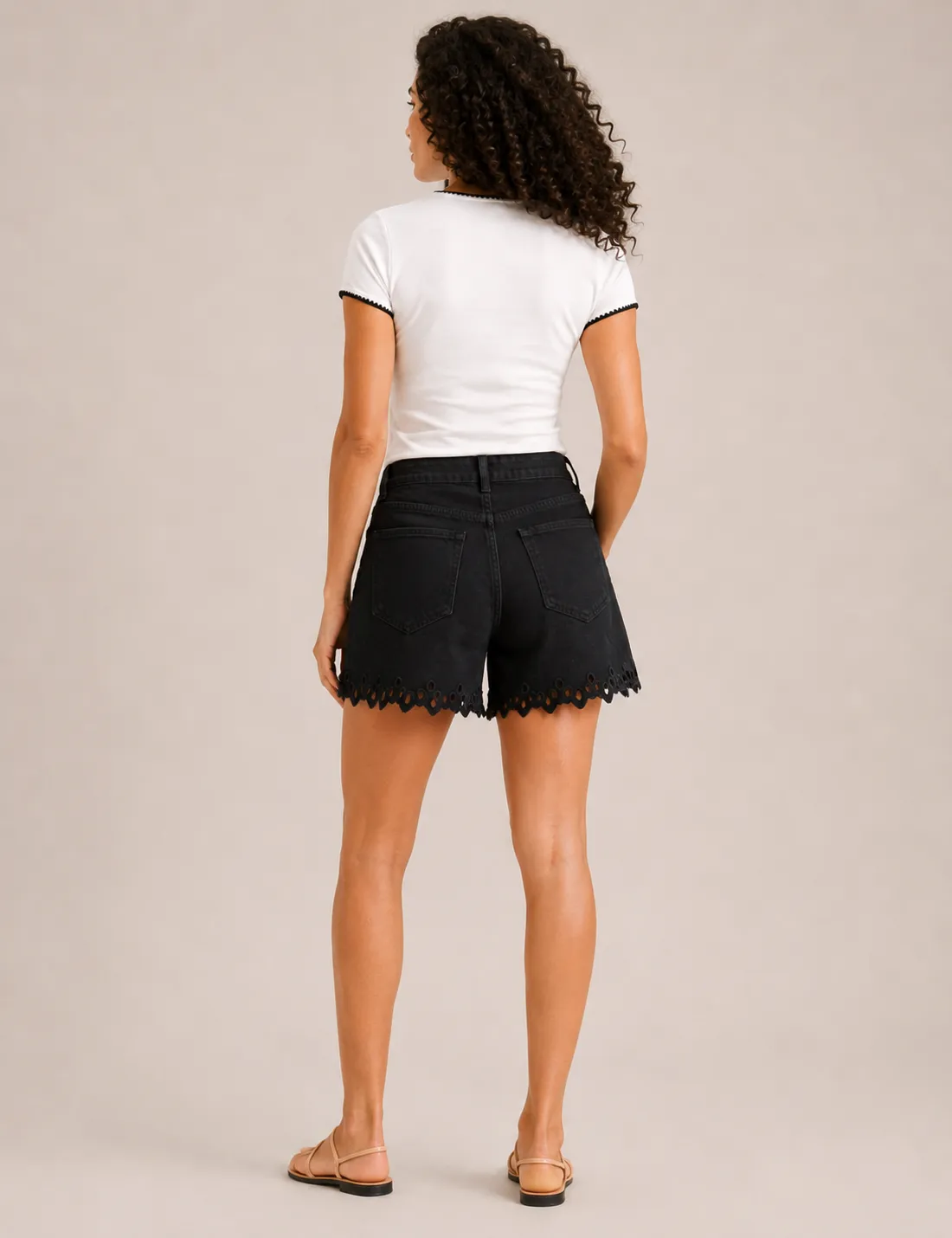 Alternative view of Short Denim Calado Negro