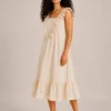 Vestido Volante Evasé Crema