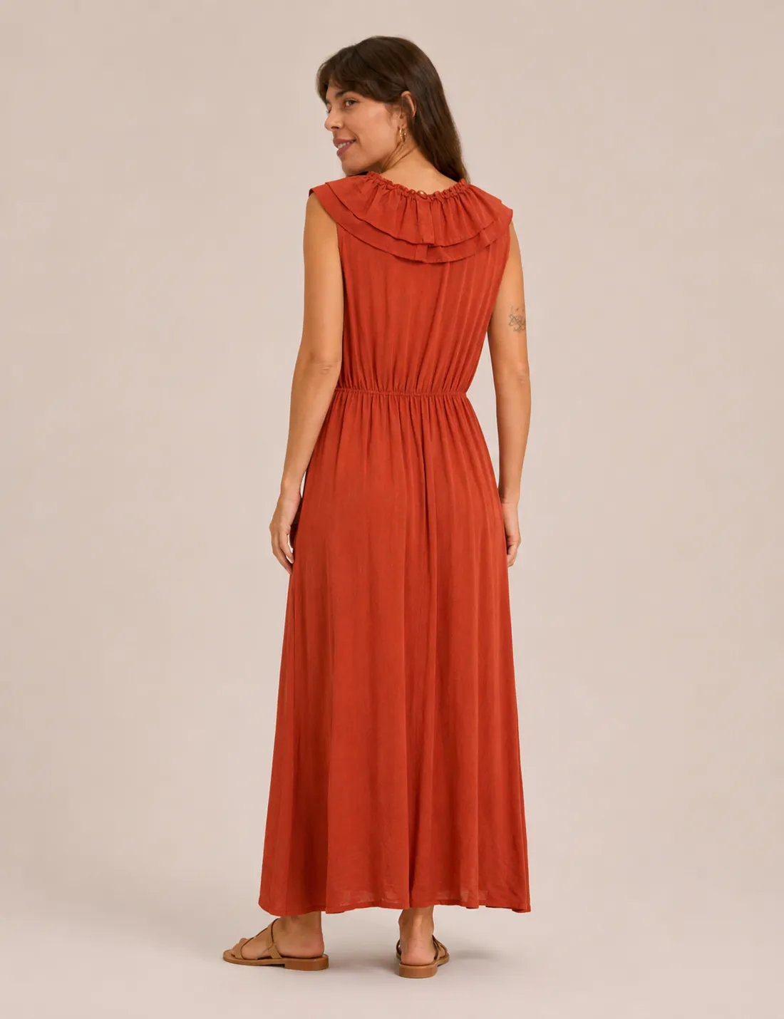Alternative view of Vestido Maxi Volante Teja
