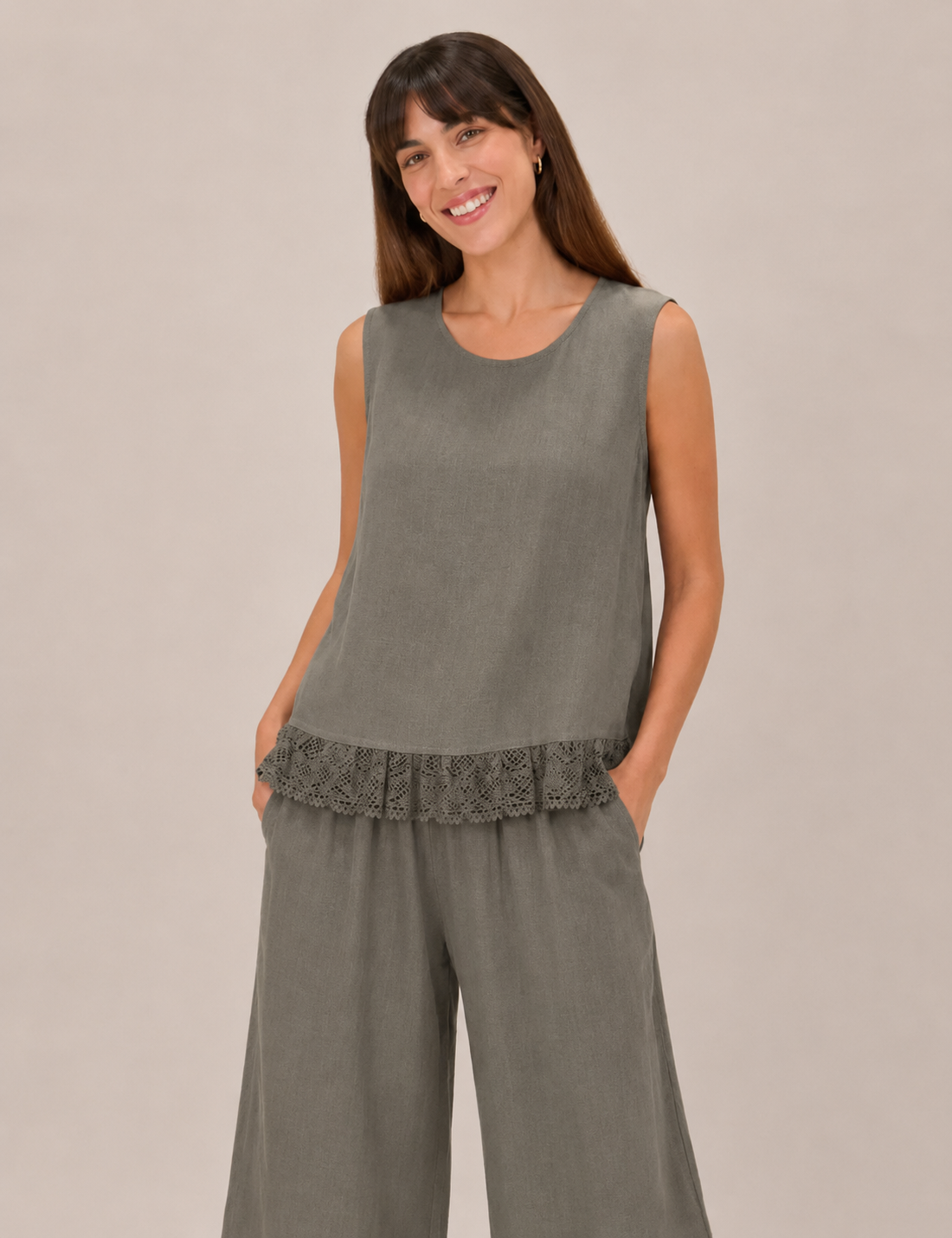 Blusa Puntilla Kaki