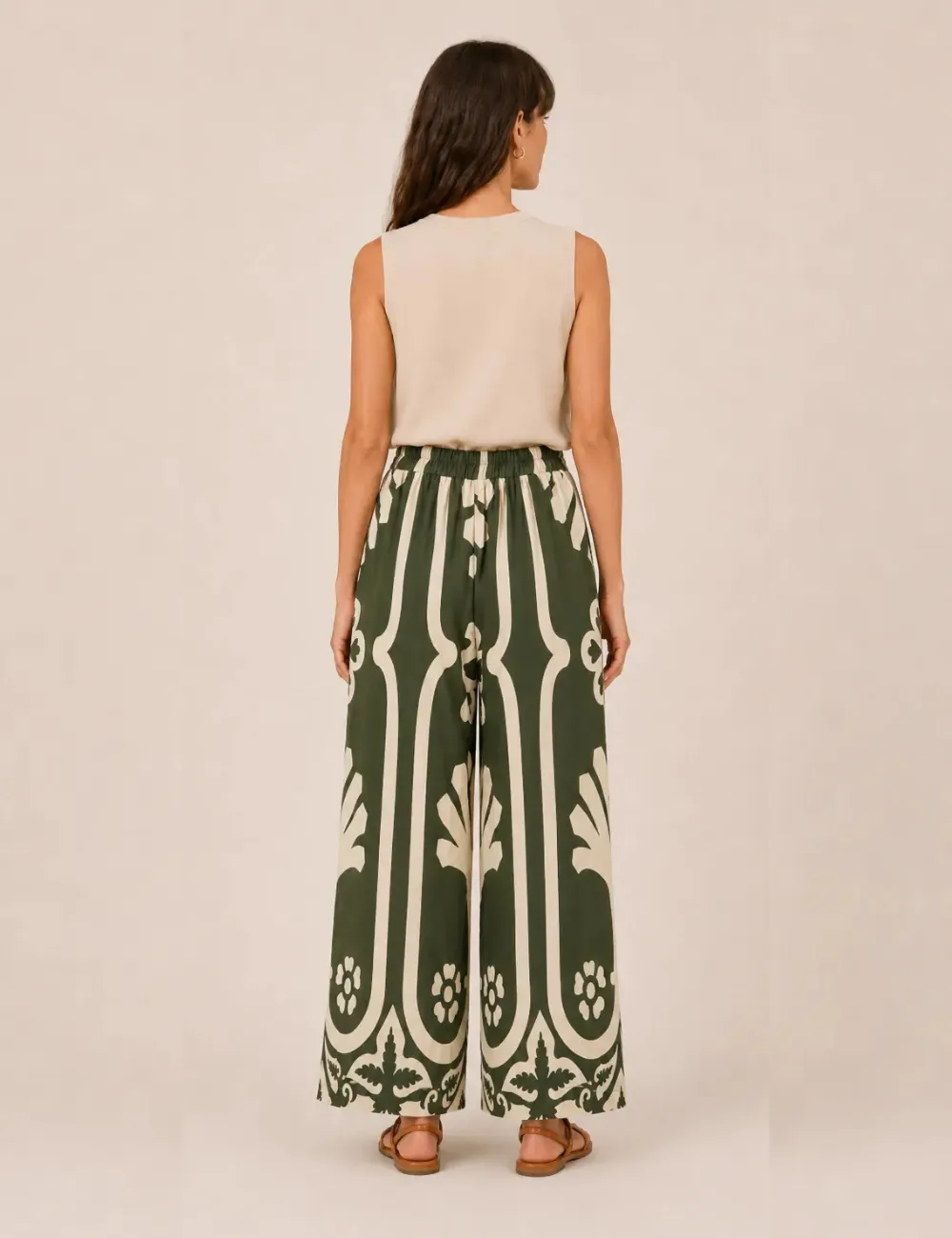 Alternative view of Pantalón Estampado Verde