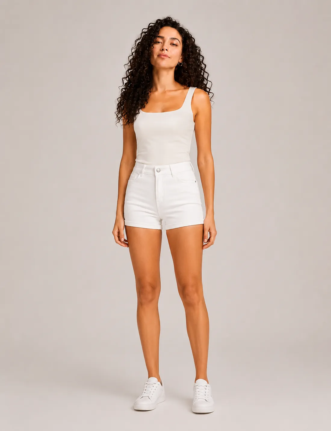 Short denim Push up Blanco
