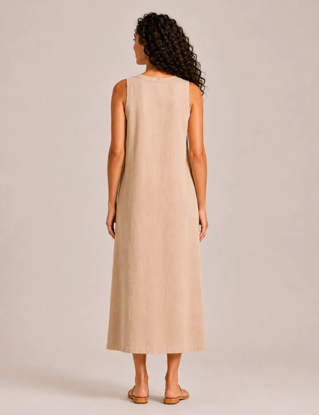 Alternative view of Vestido Midi Liso Crema