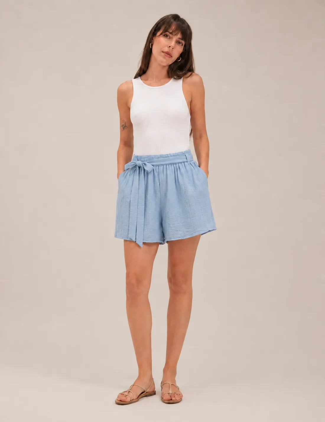 Short Lazo Fluido Azul