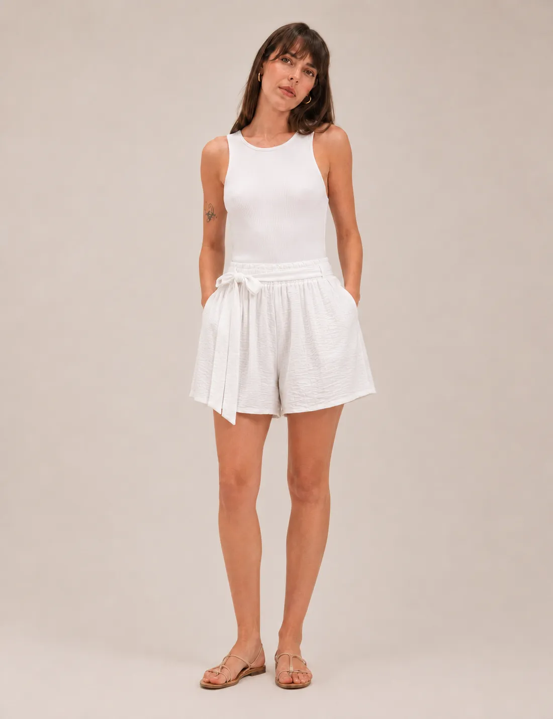 Short Lazo Fluido Blanco