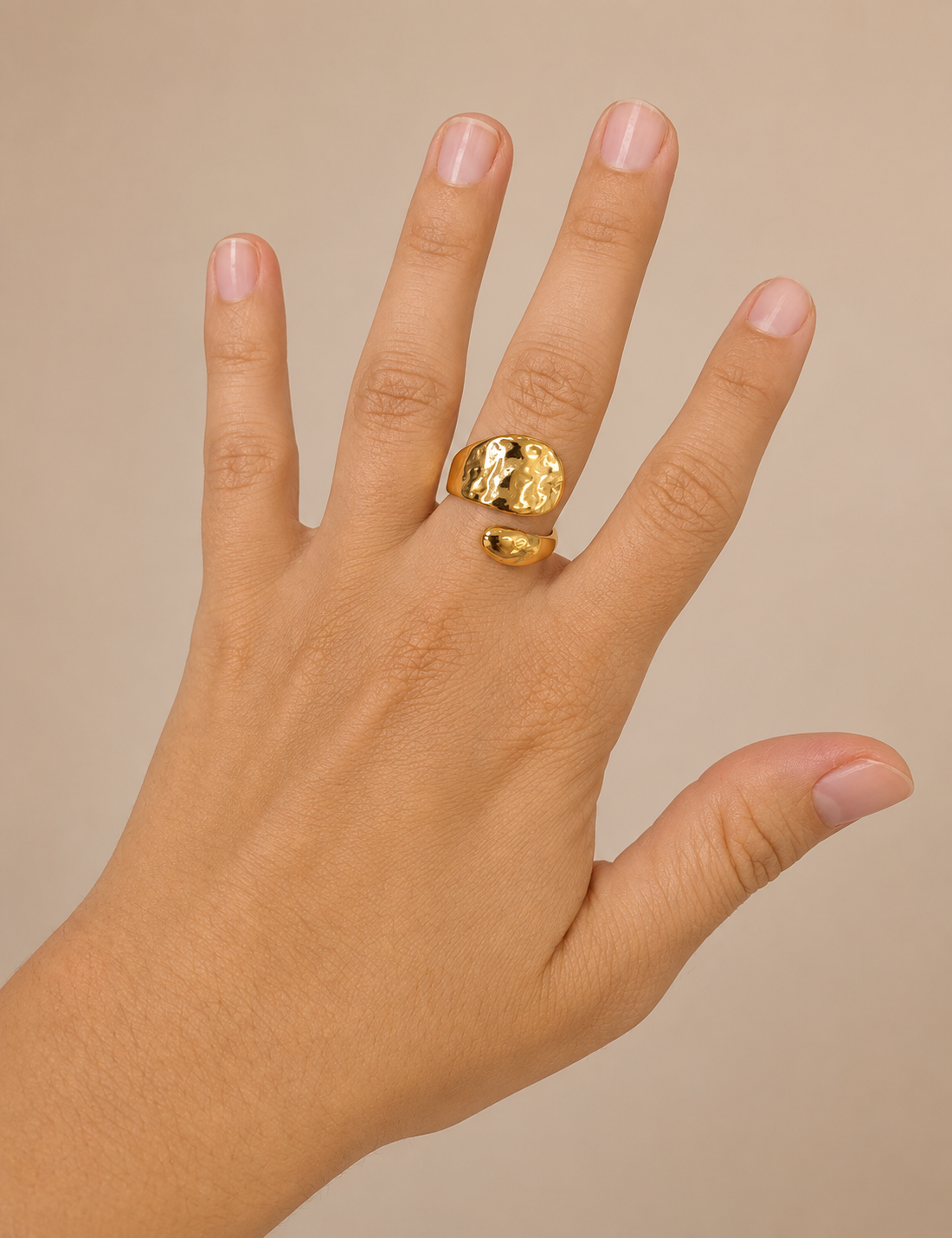 Alternative view of Anillo Acero Ajustable Textura