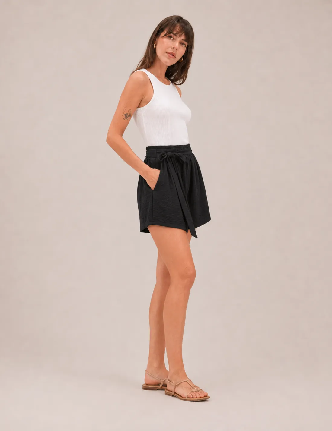 Short Lazo Fluido Negro - Imagen 3