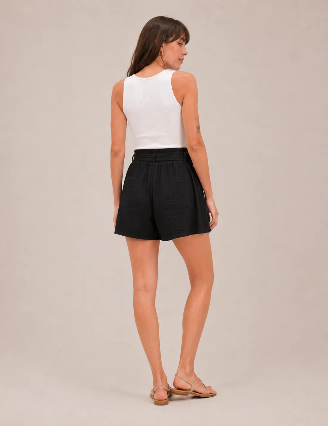 Short Lazo Fluido Negro - Imagen 2