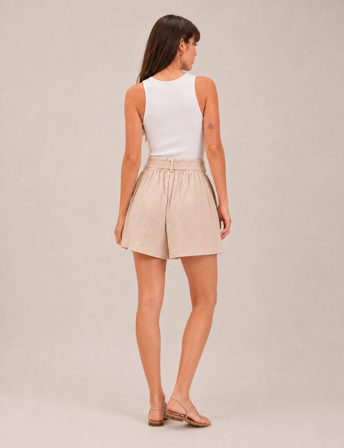 Short Lazo Fluido Crema - Imagen 2