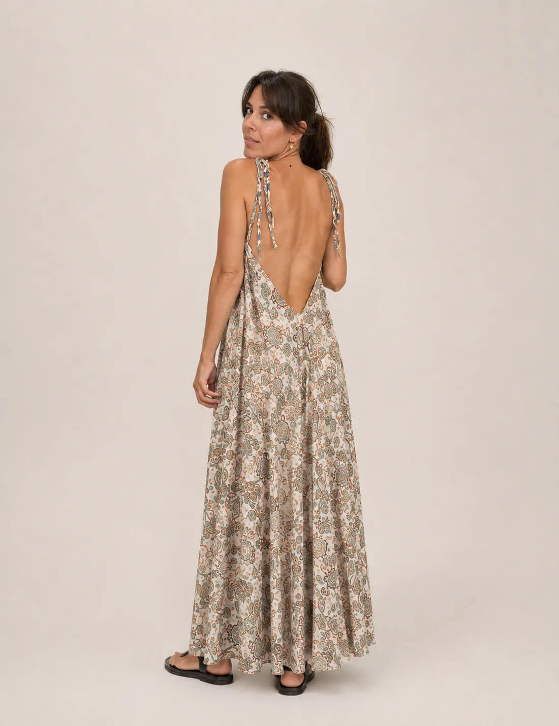 Vestido Tirantes Estampado Agua - Imagen 3