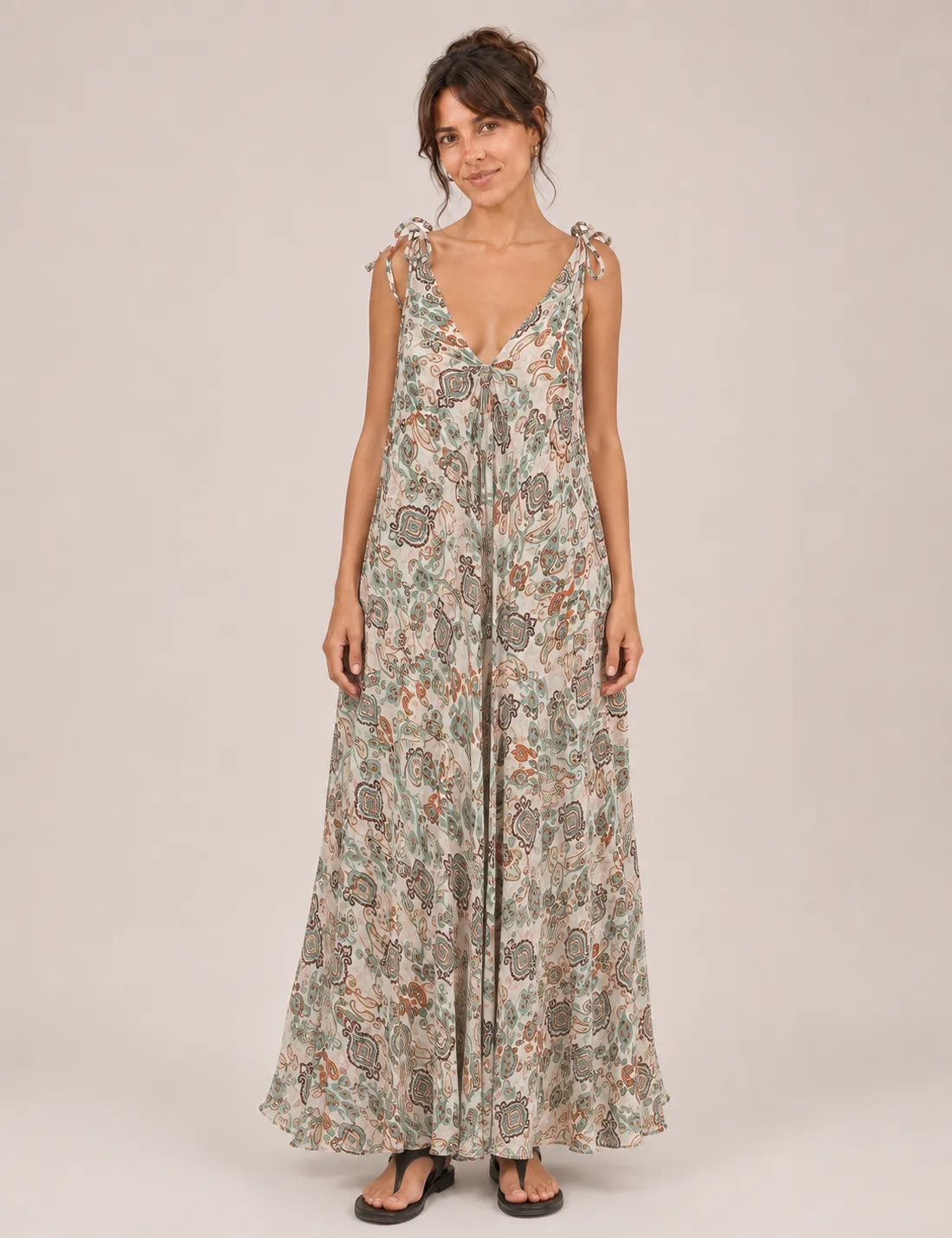Vestido Tirantes Estampado Agua