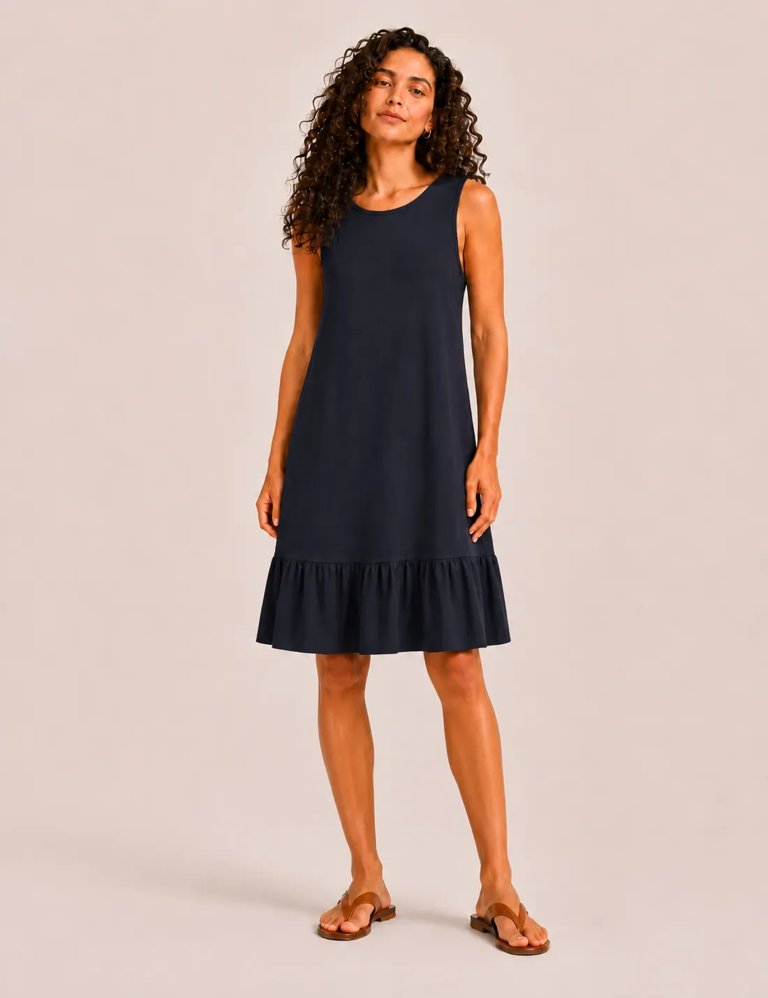 Vestido Corto Volante Marino