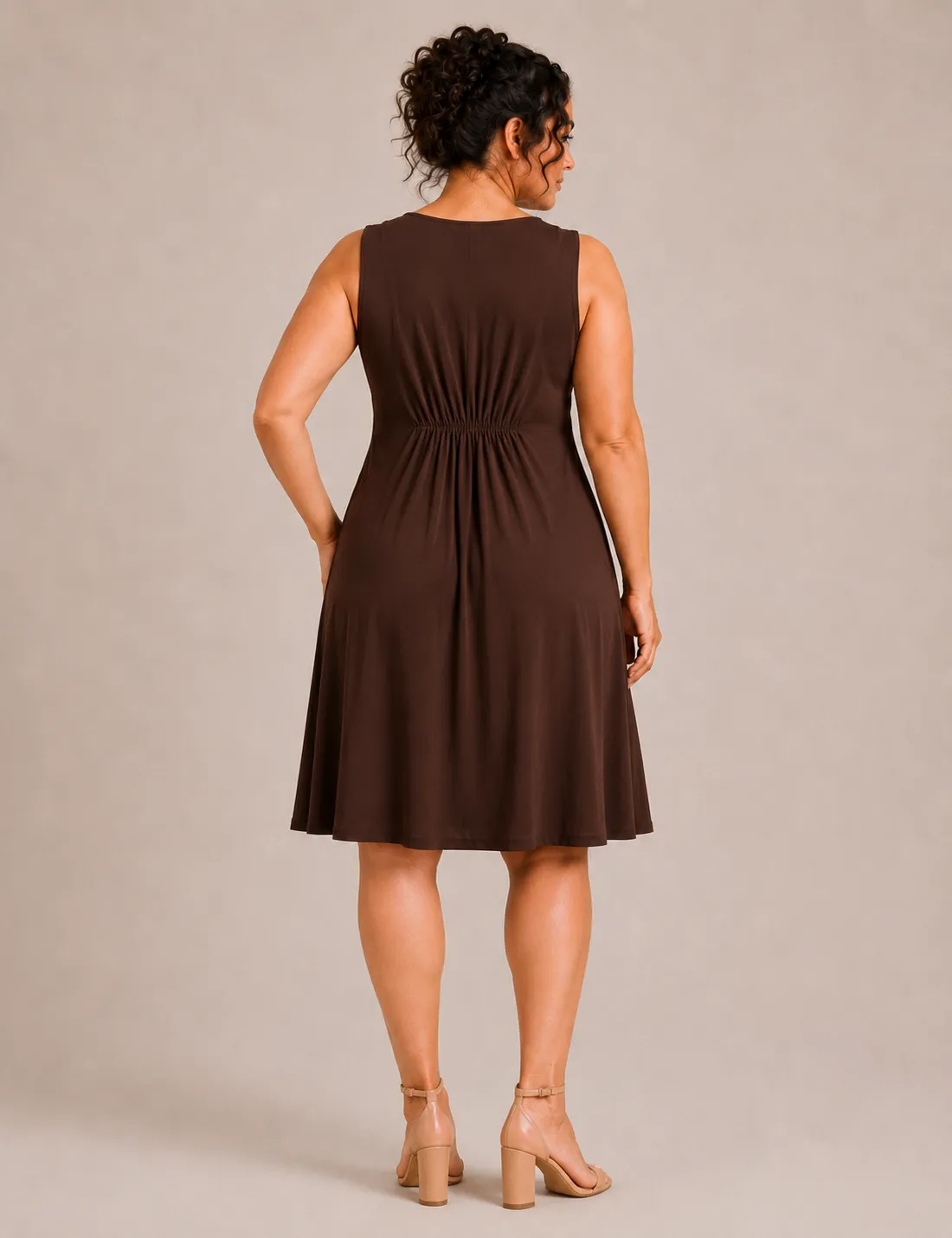 Alternative view of Vestido Pliegue Marrón