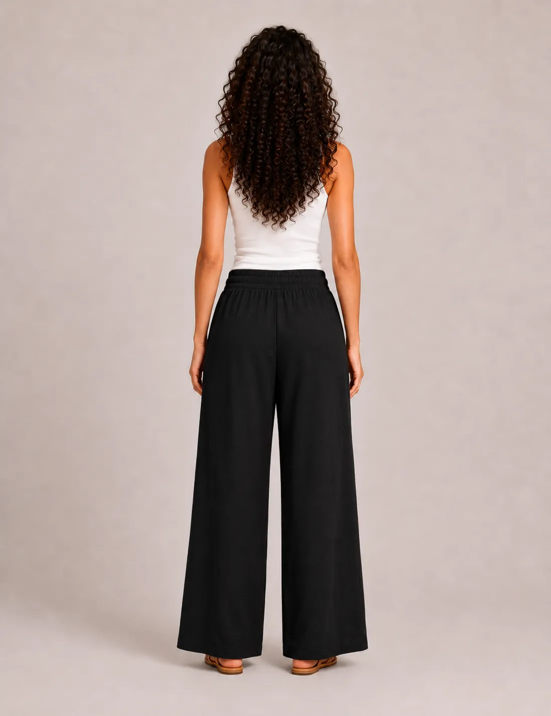 Alternative view of Pantalón Fluido Bolsillos Negro