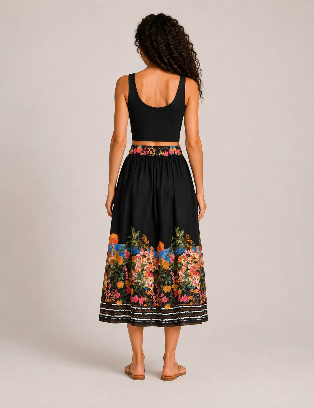 Alternative view of Falda Estampada Acuarela