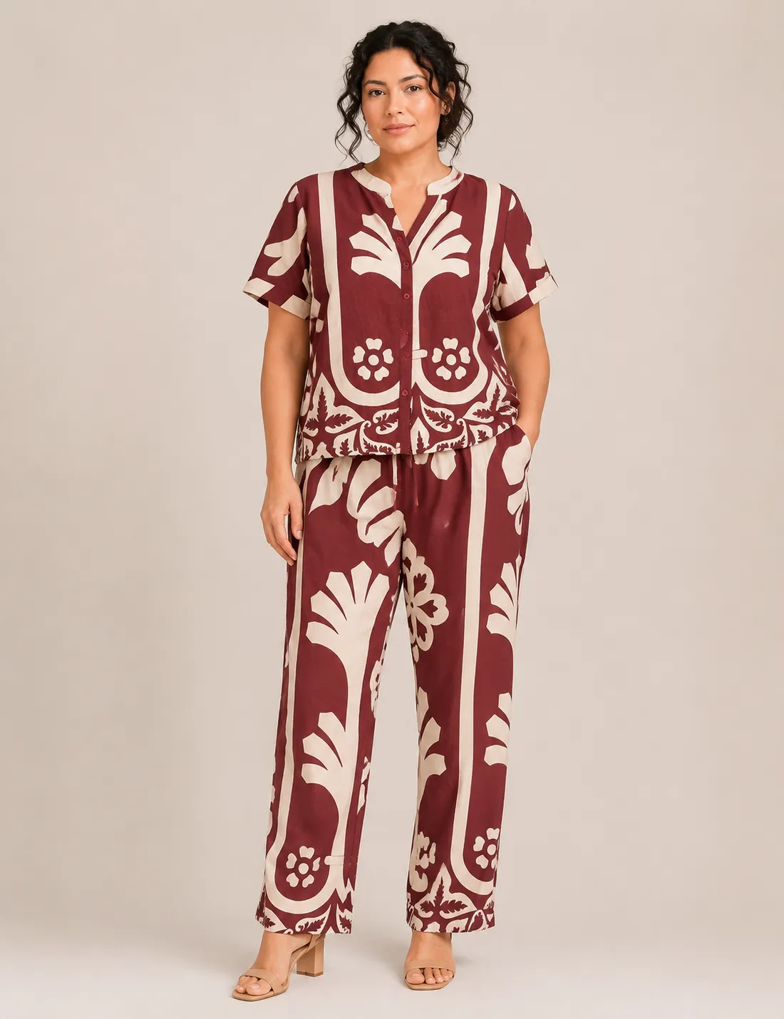 Blusa Estampado Burdeos