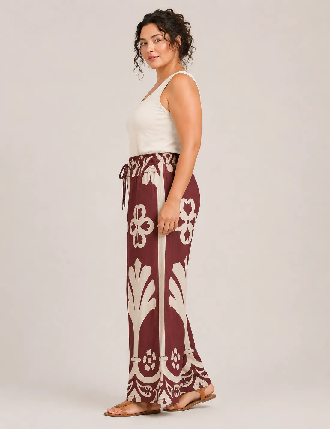 Pantalón Estampado Burdeos - Imagen 6