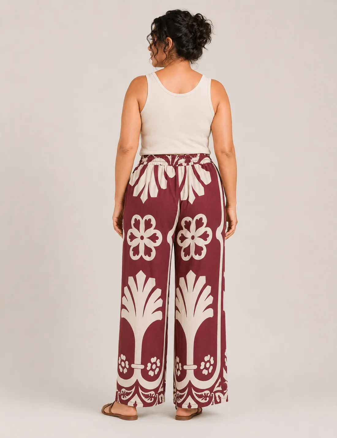 Alternative view of Pantalón Estampado Burdeos