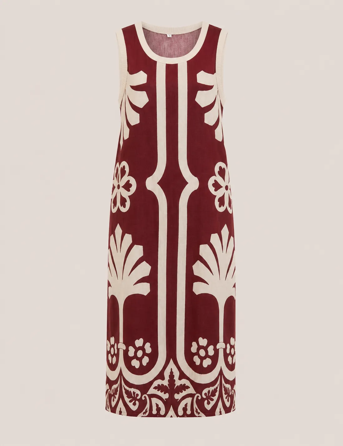 Vestido Midi Estampado Burdeos - Imagen 3