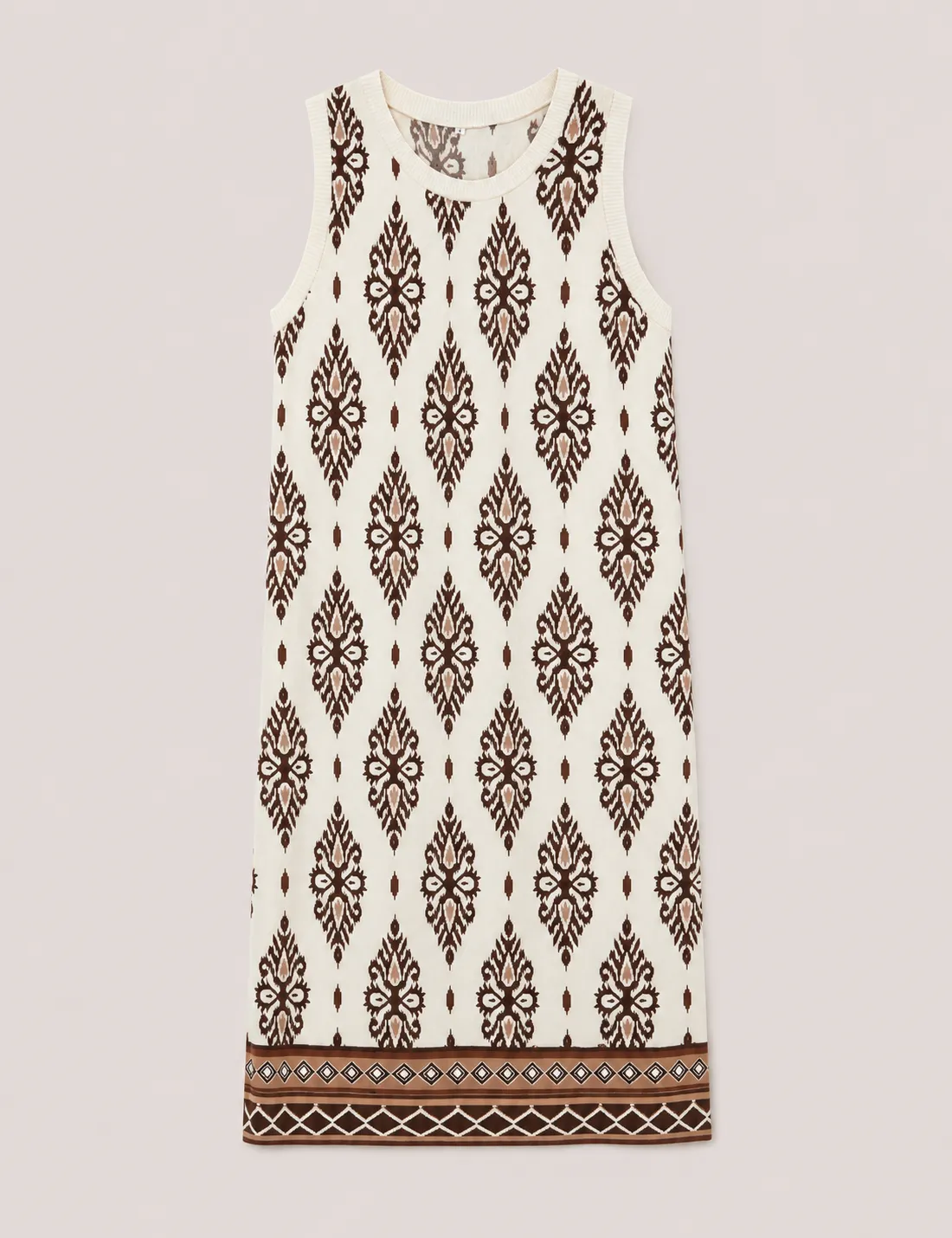 Vestido Midi Estampado Crema - Imagen 5