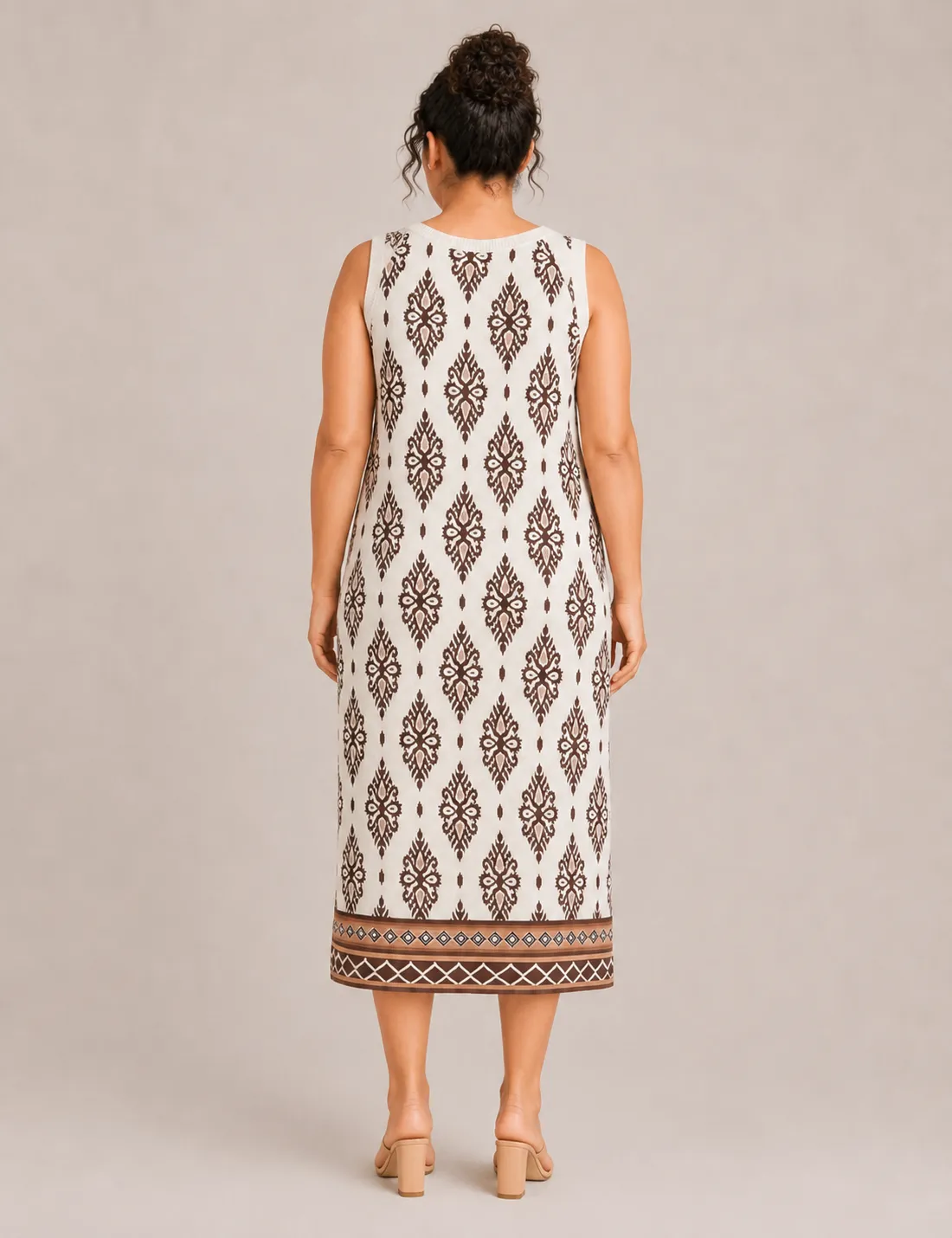 Alternative view of Vestido Midi Estampado Crema
