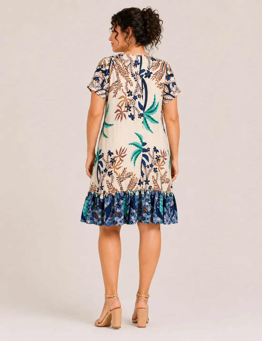 Alternative view of Vestido Estampado Botones Marino