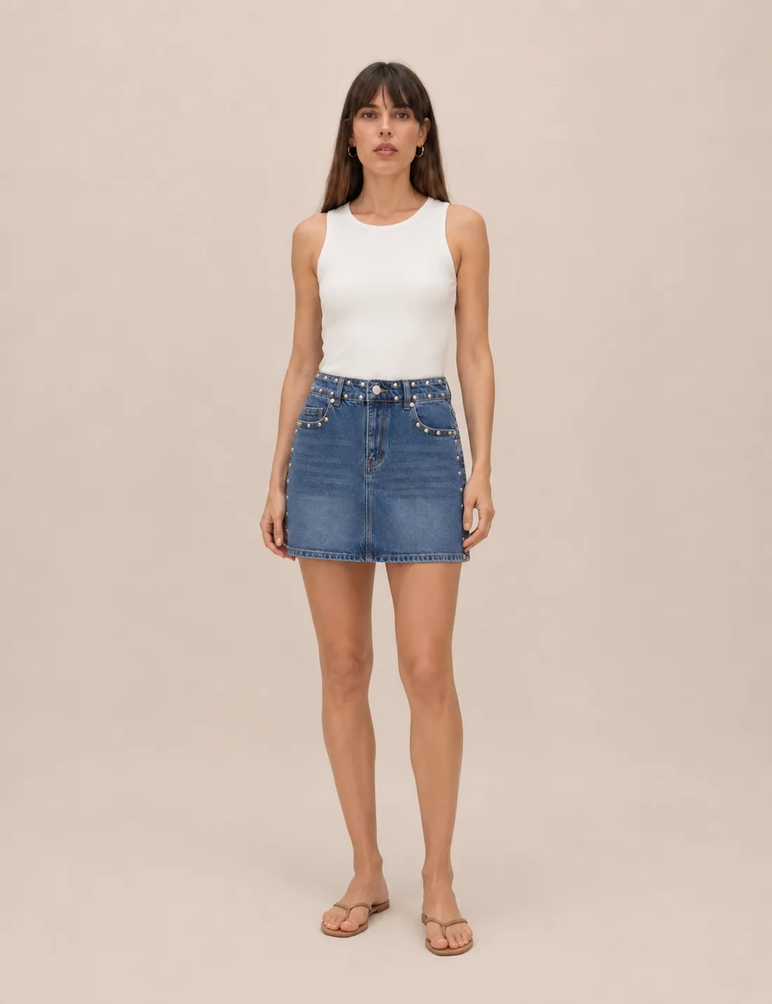 Minifalda Denim Tachuelas